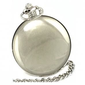 Ravel Polished Sun / Moon Pocket Watch Silver