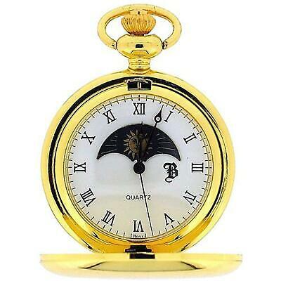 Boxx Gold Tone Gents Date Pocket Watch on 12 Chain Boxx