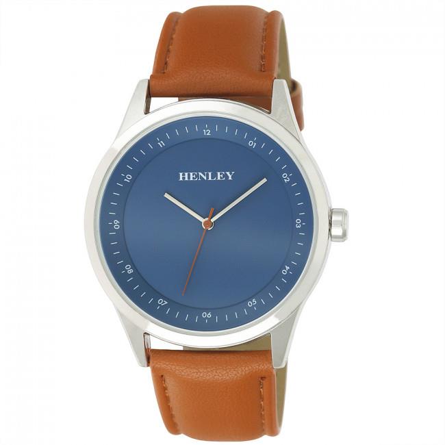 Henley Men's Classic Analogue Leather Strap Watch